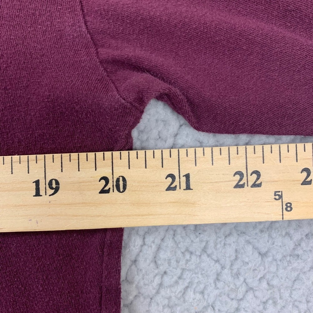 PINK Victoria's Secret T-Shirt Womens Small Maroon Long Sleeve Pocket Graphic - Picture 8 of 9